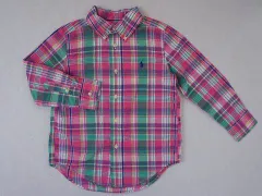 ラルフローレン ralph lauren アウトレット 子供服 女の子 110cm 長袖 シャツ マドラス チェック ピンク スモールポニー 春 夏 秋 ★3 トップス ガールズ 女児 キッズ 【中古】 ユーズド こども