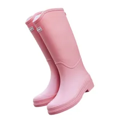 ☆ ピンク ☆ 24cm ☆ レインブーツ レディース ロングブーツ おしゃれ レインブーツ レディース ロング ロングブーツ レインシューズ 雨靴 長靴 ブーツ ミドル レイン 雨具 防滑 ?滑りにくい 楽ちん 梅雨 農作業 園芸 ガーデニングのサムネイル