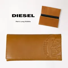 【新品】 ディーゼル 財布 メンズ 本革 長財布 ブランド DIESEL かぶせ フラップ レザーウォレット 大人 シンプル 大容量 小銭入れ カード ポケット 収納 ユニセックス ゴールデンブラウン 牛革 レザー