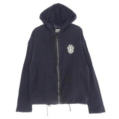 CHROME HEARTS クロムハーツ（原本無） ダガー ジップ ホースシュー バックプリント フルジップ パーカー ネイビー系 M【中古】