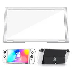 Switch 有機ELモデル対応 強化ガラスフィルム Switch OLED保護フィルム VALLEY 7インチ 画面エッジ保護付きフィルム 全面保護 高透過率 Wiki 撥水撥油 飛散防止【Switch 有機elモデル専用設計】ホワイト