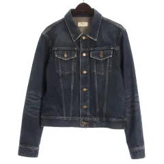 CELINE セリーヌ デニムトラッカージャケット ブラック S Gジャン trucker jacket in union wash denim - UNION WASH | CELINE