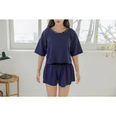 ☆ (Bタイプ)ネイビー×ボーダー ☆ L ☆ 体型カバー水着が点セット ykszs02 水着 レディース 体型カバー 4点セット フィットネス水着 ビキニ セパレート タンキニ カバーアップ オーバーTシャツ ショートパンツ オフショルダー 大きいサイズ