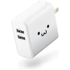 エレコム 24W AC充電器 USB×2ポート ホワイトフェイス MPA-ACU05WF