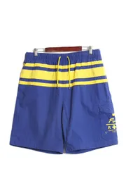 【お得なクーポン配布中!】 90s ポロ ラルフローレン ボーダー ショート パンツ メンズ L / スイム ショーツ 水陸両用 ワンポイント ナイロン コットン 短パン カーゴ