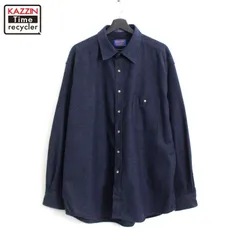USA製 70s Pendleton 単色ネイビー BDシャツ サイズXL PENDLETON(ペンドルトン) / 70s/長袖シャツ/L/ウール/BLU