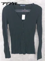 ◇ PETIT BATEAU プチバトー リブ 薄手 カーディガン サイズXS ブラック レディース 【中古】 【1002800400089】