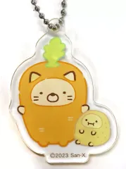 【中古】キーホルダー ねこ 「すみっコぐらしカフェ～ようこそ!たべもの王国～ アクリルキーホルダー」