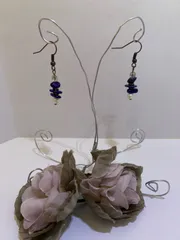 天然石　ピアス　イヤリング　ラピスラズリと淡水パール