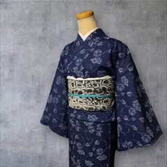 麻 洗える夏着物“涼を奏でる生成り色の時を翔け巡る夏椿♪”小千谷