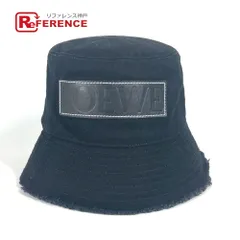 LOEWE ロエベ ハット ロゴ レザーパッチ 革タグ K820HB1X20 コットン