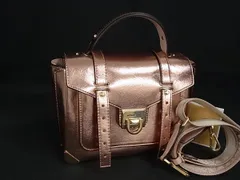 ■極美品■ MICHAEL KORS マイケルコース レザー 2WAY ハンドバッグ ショルダー クロスボディ 斜め掛け メタリック ピンク系 BN2176
