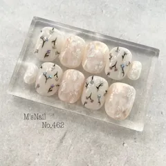 ネイルチップ チップ 花 韓国 大人 フラワー ニュアンス うるうる ちゅるん キラキラ