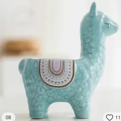 ブルーアルパカさん 多肉植物植木鉢 プランター 陶器 北欧 サボテン 観葉植物 動物 かわいい おすすめ 装飾 フラワーポット 寄せ植え小動物 am