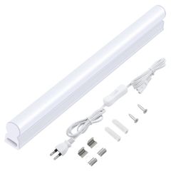 【迅速発送】Haian Support LED蛍光灯 10W形 器具一体型 T5 直管型 5W 30cm高輝度 6500K昼光色 ledバーライト ベースライト キッチン用ライト 棚下ライト 壁掛けライト 軽量 省エネ コンセント 電源コード付き 取付簡単 多