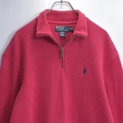 90s～ POLO by Ralph Lauren ラルフローレン ハイネックデザイン ハーフジップ プルオーバーニット コットン セーター ヴィンテージ USA アメリカ古着 メンズ L相当