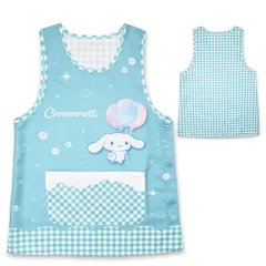 【シナモロール 水色 45371】 エプロン 保育士 大人 レディース M～Lサイズ サンリオ キャラクター サイドボタン おしゃれ かわいい 可愛い 大人用 高校生 中学生 女子 かぷる タイプ クロミ