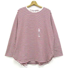 ユニクロ 長袖Ｔシャツ トップス ソフトコットンボーダーラウンドヘムT 未使用品 レディース 3XLサイズ 赤×白 UNIQLO