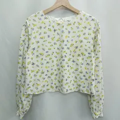 ◇ ⊇ UNRELISH アンレリッシュ 花柄 長袖 ブラウス サイズＭ ホワイト イエロー系 レディース メンズ E  【1502060026109】