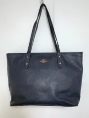 COACH コーチ F58848 レザー 牛革 A4収納 トート バッグ 紺