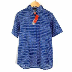 ロベルタディカメリーノ Roberta di Camerino シャツ トップス 半袖 総柄 ロゴボタン 青 ブルー M相当 タグ付きのサムネイル