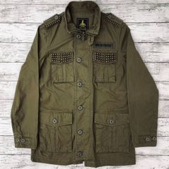 【2013AW】HYSTERIC GLAMOUR ヒステリックグラマー スタッズ ミリタリー ジャケット/BDU シャツ M65 M-65/カーキ系/コットン 綿/日本製/Fサイズ フリー/0133AB04/ 服飾 (72-2025-0707-KO-006)