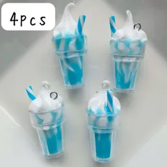 シェイクチャーム スイーツ ドリンク アイスクリーム ハンドメイドパーツ 春夏 フロート ソフト ミルク ソーダ サイダー ミント 青 ブルー 飲み物 かわいい 可愛い ミニチュア DIY アクセサリー ピアス イヤリング ネックレス