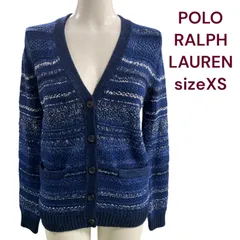 美品　ポロ　ラルフローレン　POLO RALPH LAUREN 　カレッジ風　ウールメイン　カーディガン　XS、5号　M4L208