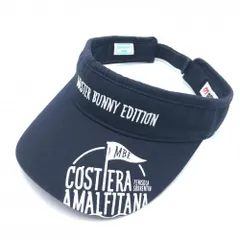 【美品】マスターバニー サンバイザー ネイビー×白 ロゴ刺しゅう FR  ゴルフウェア MASTER BUNNY EDITION