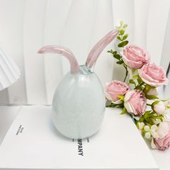オブジェ 置物 耳のついたタマゴ エッグ イースター インテリア ガラス 可愛い 室内 屋内 インテリア雑貨 玄関 リビング ダイニング