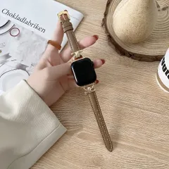 新品未使用品 CHA592330384041 Apple Watch バンド 合皮 38/40/41mm  ライトブラウン+ゴールド