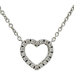 ティファニー メトロハート ネックレス 18金 K18ホワイトゴールド ダイヤモンド レディース  TIFFANY&Co.  中古 ティファニー