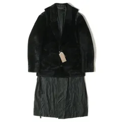 美品 COMME des GARCONS コムデギャルソン コート レイヤード フェイクファー 切替 チェスターコート PD-J039 テーラード ベスト ドッキング HOMME PLUS 19AW ブラック 黒 L アウター ジャケット 日本製のサムネイル