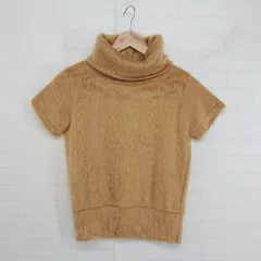 ◇ ROSE シャギーニット タートルネック 半袖 カットソー ブラウン系 レディース E  【1304050001116】