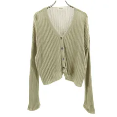 Mila Owen ミラオーウェン 長袖 カーディガン 1 グリーン系 レディース 古着