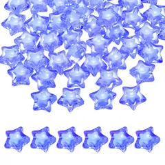 uxcell 100個 アクリルスタービーズ 14mm 星形ポニールーズスペーサービーズ 友情ブレスレットネックレス宝石メイキングDIYクラフトパーティー装飾用品 スカイブルー