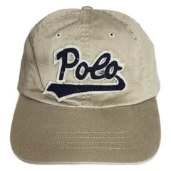 POLObyRalphLauren(ポロラルフローレン) キャップ one size - グレーベージュ×ダークネイビー コットン