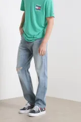 （ 30 ／ 32 ） TOMMY JEANS(トミー ジーンズ ) ルーズ ストレート デストロイ デニム パンツ