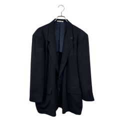 Papas◆テーラードジャケット  パパス シルク混 無地 ネイビー系  刺繍  メンズ サイズ L 6