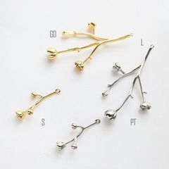 真鍮製 金アレ対応 色褪せにくい 蕾 枝 花 木 パーツ モチーフ チャーム 本金メッキ アクセサリーパーツ コネクター ペンダント 手芸 ハンドメイド
