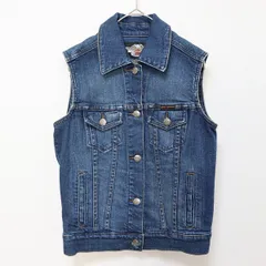 ハーレーダビッドソン HARLEYDAVIDSON デニム ベスト ロゴ 刺繍 バックデザイン a908533n
