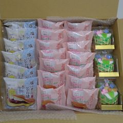 【訳あり】節句かご3P・苺バターまんじゅう14P・極味逸品塩バターどら焼6P★あわしま堂