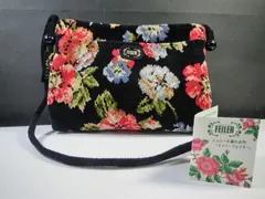 未使用 FEILER フェイラー ショルダーバッグ ブラック 花柄 タグあり