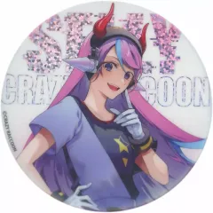 【中古】バッジ・ピンズ Selly(等身) Crazy Raccoonホログラム缶バッジ 「Crazy Raccoon×GiGOキャンペーン」