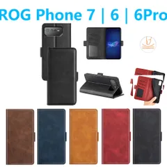 ROG Phone 7 6 6Pro 手帳型 PUレザー 保護ケース カード収納 スタンド アールオージーフォン TPU スマホカバー 収納ホルダー シンプル ビジネス 手触りの良い高級感のある高品質PUレザー使用のサムネイル