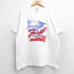 XL/古着 フルーツオブザルーム 半袖 ビンテージ Tシャツ メンズ 00s 星条旗 USAロゴ コットン クルーネック 白 ホワイト 25aug29 中古