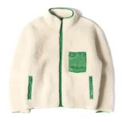 美品 LOUIS VUITTON ルイヴィトン ジャケット サイズ:50 21AW モノグラム レザー ムートン ボア ジップ ジャケット 1A98CT / RM212 FW4 HLL68E アウター ブルゾン シアリング ホワイト グリーン イタリア製のサムネイル