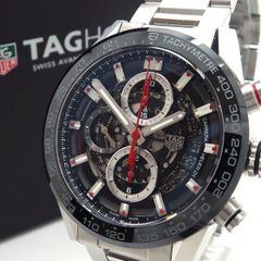 TAG HEUER カレラ クロノグラフ CAR201V.BA0714 スケルトン 自動巻 SS 箱保 美品 タグホイヤー ◆送料込◆質屋-10138