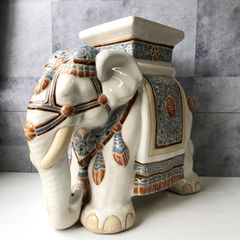 陶器 置物 象 大型サイズ 中国風 美術品 大きい インテリア エスニック アジア