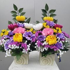 仏花1対AR108（造花）一対（高45×幅25）光触媒コーティング